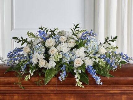 Blue Funeral Flower Box