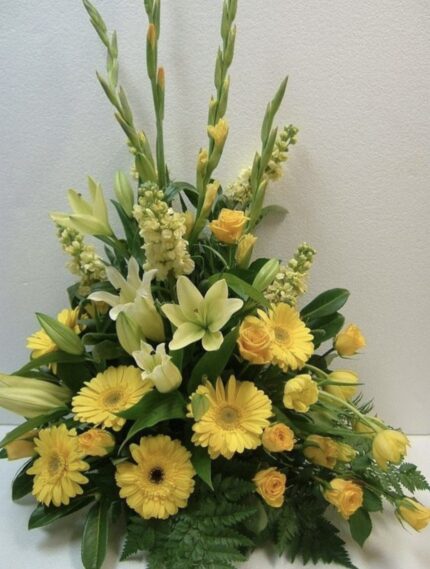 Yellow And White Funeral Flowers
