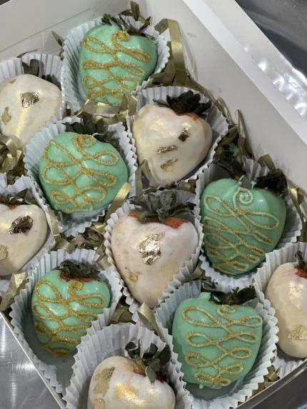 Gold Decorated Strawberries