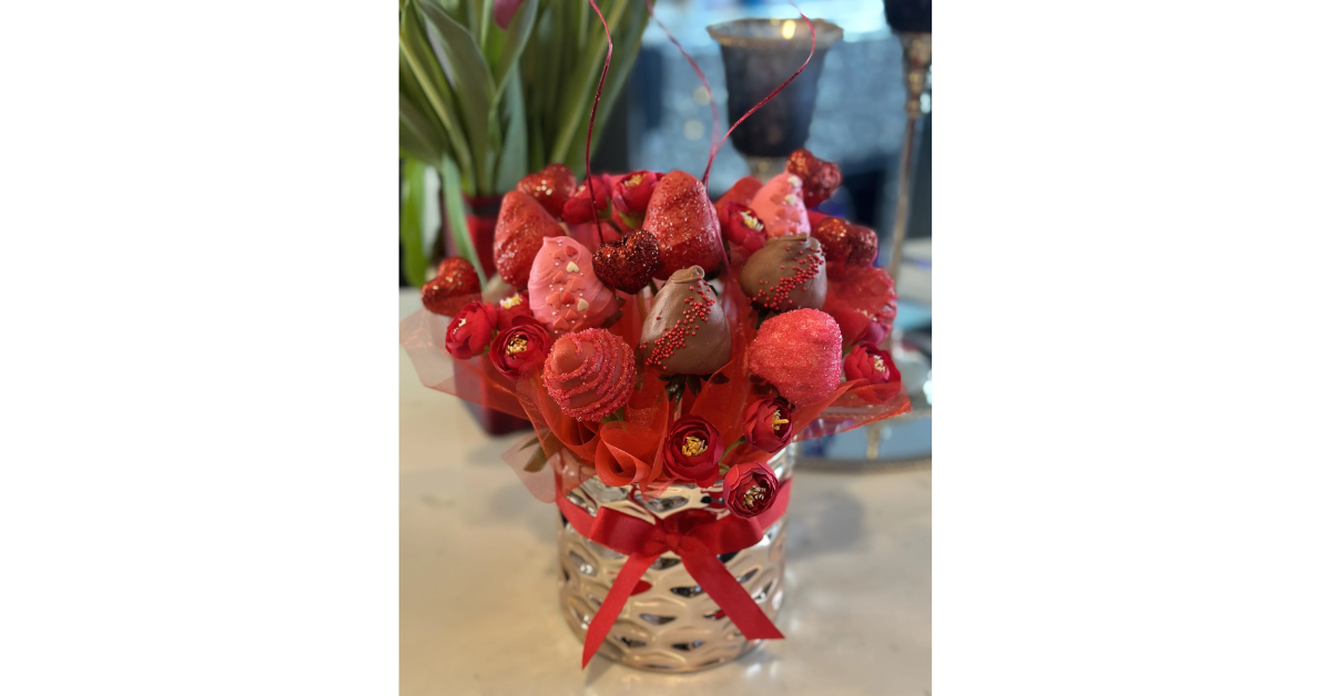 Bright birthday flowers in Sylvan Lake with colorful mixed bouquet