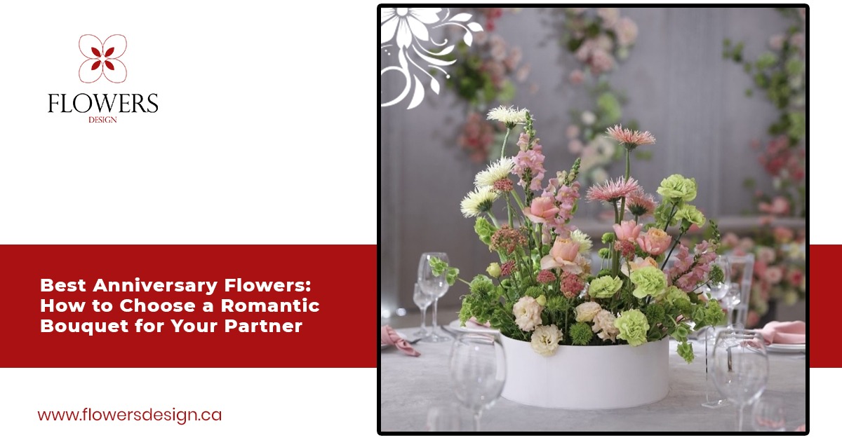 Best anniversary flowers in an elegant romantic bouquet for a partner