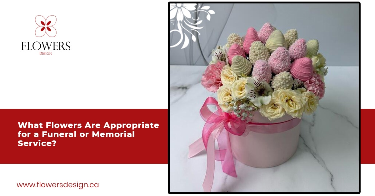 Funeral flowers arrangement in a pink floral box for a memorial service